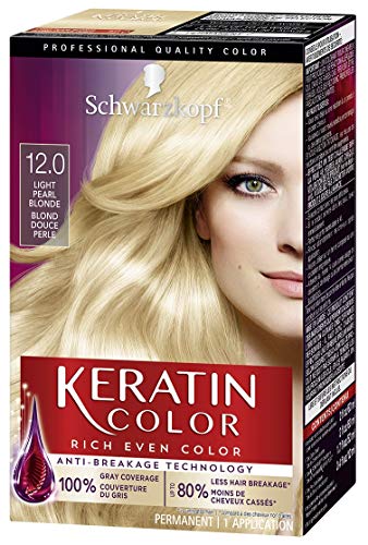 Schwarzkopf Keratin Color Anti-Age Hair Color Cream, 12.0 Light Pearl Blonde, 1 Count (Packaging May Vary)