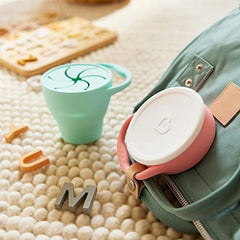 Munchkin® C’est Silicone! Collapsible Snack Catcher with Lid, Mint - Toddler Food Cup