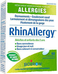 Boiron RhinAllergy for Relief from Allergy Symptoms of Sneezing, Runny Nose, and Itchy Eyes or Throat- 60 Tablets