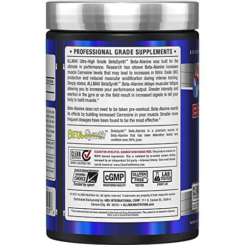 ALLMAX Nutrition - 100% Pure Maximum Strength + Absorption - Beta Alanine - 400 Gram