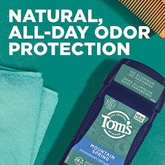 Tom's of Maine Long-Lasting Aluminum-Free Natural Deodorant for Men, Mountain Spring, 2.8 oz. (Packaging May Vary)