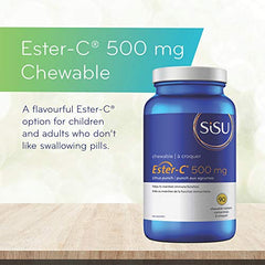 SISU Ester-C 500 mg Chewable, Citrus 90 T (Pack of 1)