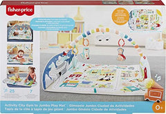 Fisher-Price Large Activity City Gym To Jumbo Playmat With Music Lights Vehicles & Baby Toys For Infant To Toddler Play