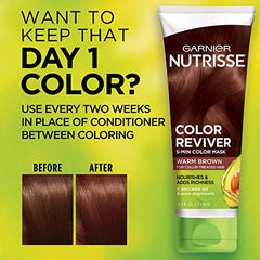 Garnier Nutrisse 5 Minute Nourishing Color Hair Mask with Triple Oils Delivers Day 1 Color Results, for Color Treated Hair, Warm Brown, 4.2 fl. Oz