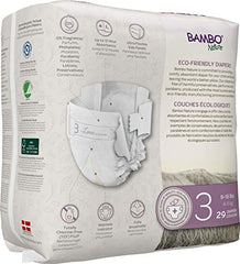 Bambo Nature Premium Eco-Friendly Baby Diapers, Size 3 (9-18 Lbs), 29 count, white