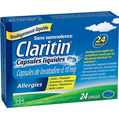 Claritin Liquid Capsules Allergy Medicine, Fast-Acting 24-Hour Non-Drowsy Relief 10 mg, 24 Capsules