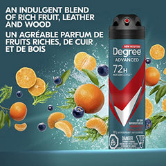 Degree Men Advanced Dry Spray Antiperspirant Deodorant for 72H Sweat & Odour Protection Nonstop with MotionSense® Technology 107g