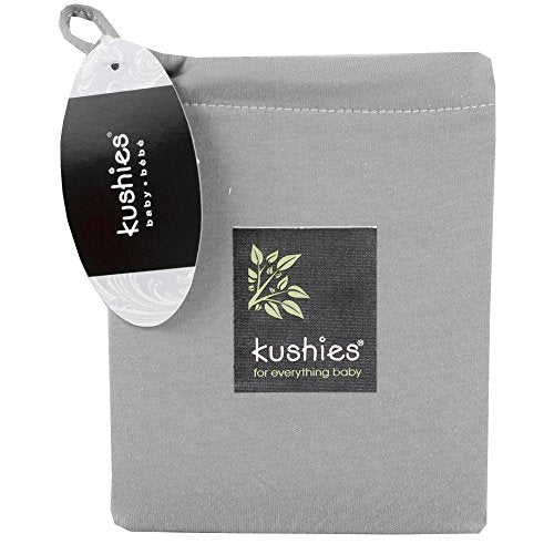 Kushies Baby Contour Change Pad Cover Ultra Soft 100% Organic Jersey, Made in Canada, Grey Solid