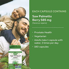 Nature's Way Saw Palmetto Berries, Prostate Health, 180 Softgels, Value size