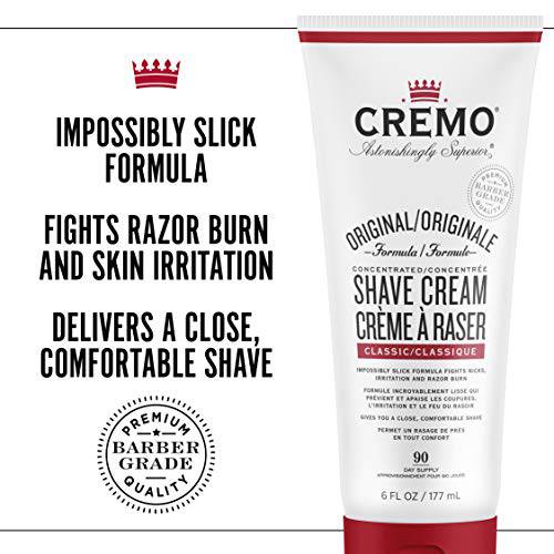 Cremo Original Shave Cream - smooth shaving cream fights razor burn, nicks and cuts - Zecoya