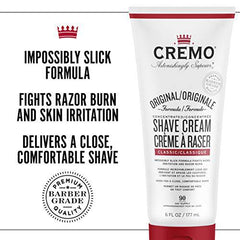 Cremo Original Shave Cream - smooth shaving cream fights razor burn, nicks and cuts - Zecoya