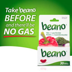 Beano Tablets, Digestive Enzyme Supplements for Gas Relief - 30 Count - Helps with Bloating Relief, Upset Stomach Support