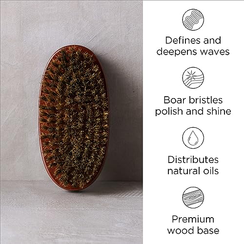 Diane Premium 100% Boar Bristle Brush for Men “ Medium Firm Bristles for Medium to Coarse Hair “ Use for Smoothing, Styling, Wave Styles, Soft on Scalp, D8114