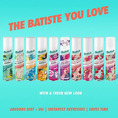 Batiste Dry Shampoo Spray, Original Scent, Mini Size, Refresh Hair and Absorb Oil Between Washes, Waterless Shampoo for Added Hair Texture and Body, 50-ml Travel Size