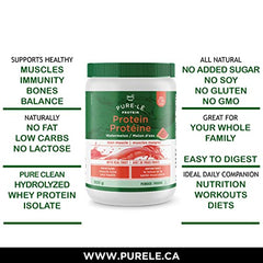 Pure-le Protein Watermelon - Made with Real Watermelons - Great Tasting, Non-Thickening, All Natural, Low Carbohydrate - 100% Grass-Fed Hydrolysed Whey Protein Isolate, Pastured Raised, Hormone Free, Soy Free, GMO Free, Gluten Free