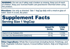 SOLARAY – OptiZinc, 30mg | Immune System | Methionine & Vitamin B6 | Dietary Supplement  Lab Verified, 100% PCR Bottles | 60 Vegetarian Capsules