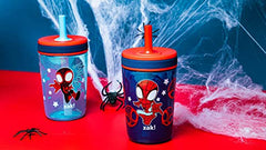 Zak Designs Marvel Spider-Man Kelso Toddler Cups for Travel or at Home, 15oz 2-Pack Durable Plastic Sippy Cups with Leak-Proof Design is Perfect for Kids (Spidey and His Amazing Friends)