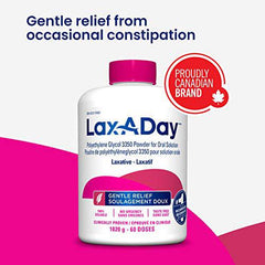 LAX-A Day Powder Laxative - No Taste, No Grit, No Sugar - Clinically Proven Relief of Occasional Constipation (60 Doses, 1020g)