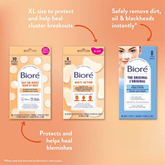 Bioré Multi Action Blemish & Oil Absorbing Acne Patches | Hydrocolloid Patch for Oily Skin, Large Patches, 6Ct