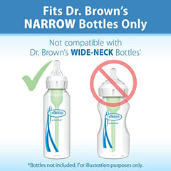 Dr. Brown's Natural Flow Level 3 Narrow Baby Bottle Silicone Nipple, Medium-Fast Flow, 6m+, 100% Silicone Bottle Nipple, clear, 6 Count (Pack of 1)