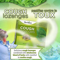 Herbion Natural Cough Lozenges To Relief Pain and Sore Throat Mint Flavour, 18 Count