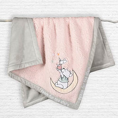 Disney Winnie The Pooh My First Blankie Sherpa Blanket, 30"x36" Pink Piglet Fluffy Premium Blanket for Baby Girl Soft Warm Cozy Toddler, Infant or Newborn Blanket for Crib, Stroller, Travel, Nursery