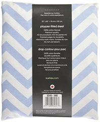 Kushies Pack N Play Playard Sheet, Soft 100% breathable cotton flannel, Made in Canada, Blue Chevron