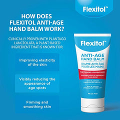 Flexitol Anti-Age Hand Balm - Contains Plantago Lanceolata - Improves Skin Elasticity and Reduces Dark Age Spots, 40g