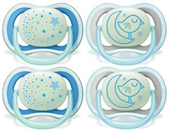 Philips Avent Ultra Air Nighttime Pacifier 6-18m, blue, 4 pack, SCF376/43