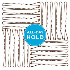 Metallic Finish Bobby Pin,50Ct Brunette