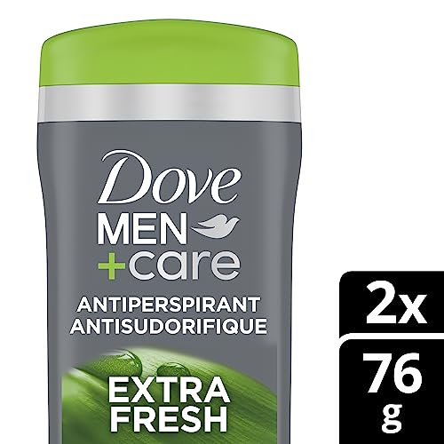 Dove Men+Care Non-Irritant 72H Antiperspirant Deodorant with Vitamin E and 1/4 Moisturizers Extra Fresh 76 g 2 pack