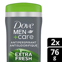 Dove Men+Care Non-Irritant 72H Antiperspirant Deodorant with Vitamin E and 1/4 Moisturizers Extra Fresh 76 g 2 pack