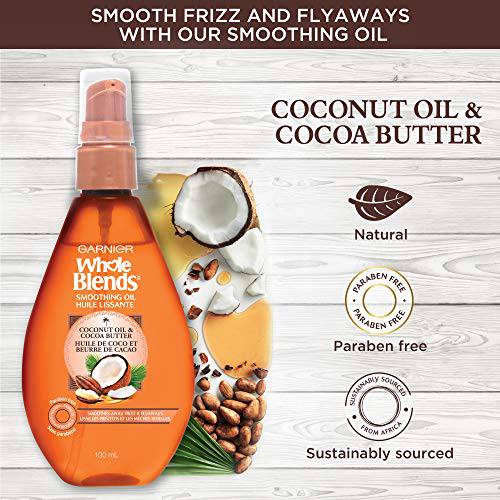 Garnier Whole Blends Coconut Oil & Cocoa Butter Smoothing Oil, 100 ML - Zecoya