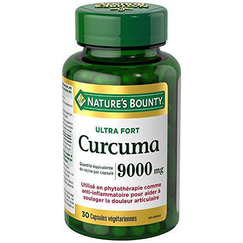 Nature's Bounty Ultra Strength Vegetarian Turmeric 9000mg Herbal Health Supplement, Anti-inflammatory to Help Relieve Joint Pain, 30 Capsules