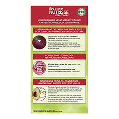 Garnier Nutrisse Ultra Color Permanent Hair Dye, Double Tone Reds Burgundy Garnet (Shade 362), Vibrant Color Enriched with Avocado Oil - 1 Application