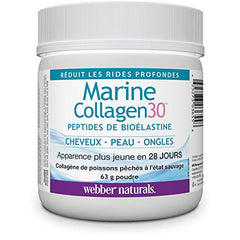 Webber Naturals Collagen30 Marine Bioelastin Peptides Powder, 2,100 mg of Collactive Marine Collagen Peptide Complex Per Serving, 63g, Helps Reduce Deep Wrinkles and Joint Pain