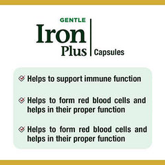 Nature's Bounty Gentle Iron Supplement, Helps Prevent Iron Deficiency Anemia, 28mg, 90 Capsules, Multi-colored