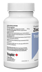 Trophic Zinc - Chelazome (30mg) 1 Count 120 caps. Helps in connective tissue formation. Chelated with natural amino acids, provides superior absorbtion. Helps with immune function.