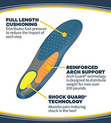 Dr. Scholl's HEAVY DUTY SUPPORT Pain Relief Orthotics. Designed for Men over 200lbs with Technology to Distribute Weight and Absorb Shock with Every Step (for Men's 8-14)