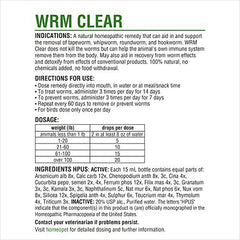 HomeoPet WRM Clear, Natural Worm Treatment for Dogs, Cats, and More, 15 Milliliters