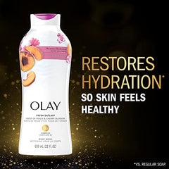 Olay Fresh Outlast Paraben Free Body Wash with Energizing Notes of Peach and Cherry Blossom, 650 mL