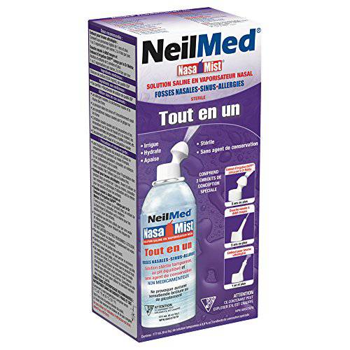 NeilMed Nasamist All-in-One Sterile Saline Nasal Spray, 6 Ounce