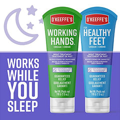 O'Keeffe's Working Hands Night Treatment Hand Cream, Restorative Lotion Works While You Sleep, Deep Conditioning Oils, 7oz/198g Tube, (Pack of 1), 107614