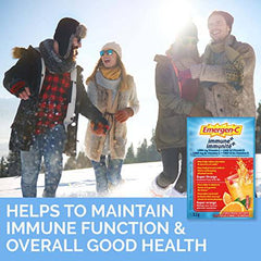 Emergen-C Immune+ 1000mg Vitamin C Powder Supplement, Drink Mix, Immune System Booster, Super Orange, 24 Packets