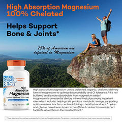 Doctor's Best High Absorption Magnesium Glycinate Lysinate, 100% Chelated, Non-GMO, Vegan, Gluten & Soy Free, 100 mg, 240 Count