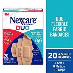 Nexcare™ Duo Bandages DSA-20-CA, Assorted Sizes, 20/pack