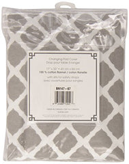 Ben & Noa Flannel Fitted Change Pad Sheet with Slits for Safety Straps, Grey Lattice