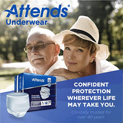 Attends Incontinence Care Underwear for Adults, Overnight, Large, 14 Count