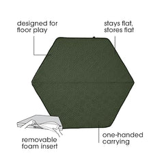 Boppy Play Mat for Infants, Toddlers and Kids, Moss Maze Green, One Hand Setup with Non-skid Backing to Support Floor Play and Tummy Time, Stores Flat and Easy Wash