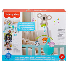 Fisher-Price 3-in-1 Soothe & Play Mobile For Use On Cribs And Strollers With Take-Along Toy For Babies From Birth And Up